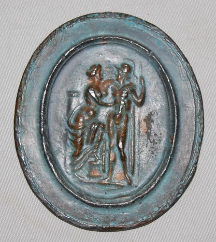 Plakette bronze soldat mit - bronze,